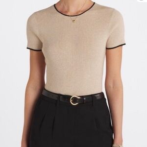 Gilli Tan Bodysuit with Black Trim